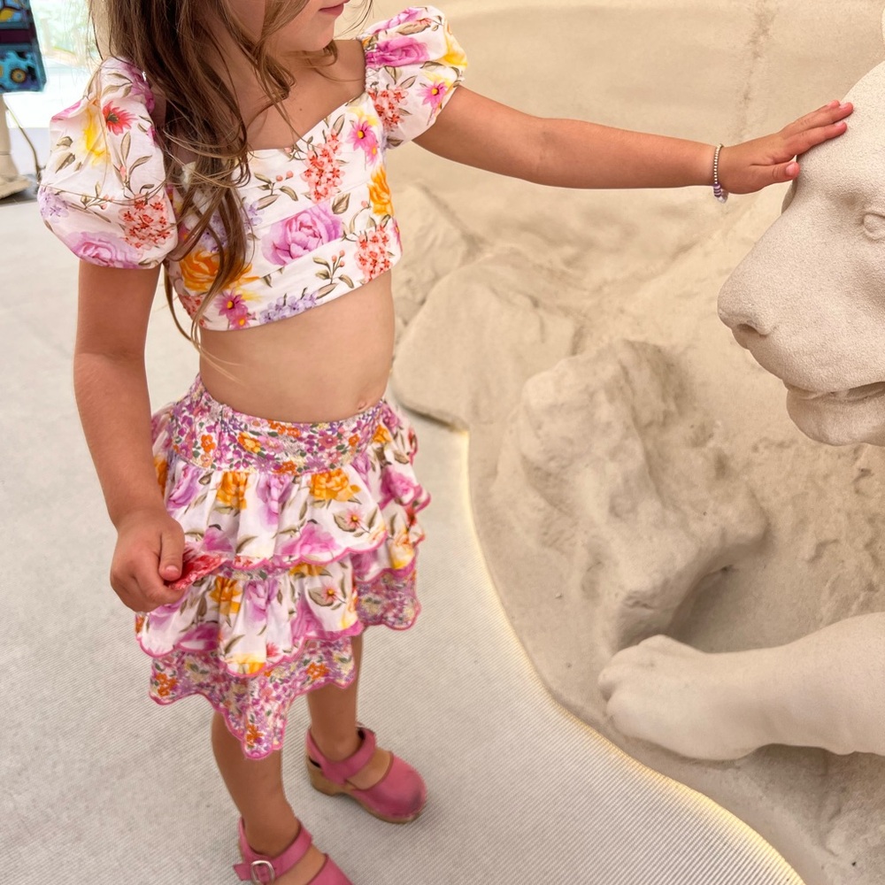 Floral Off-Shoulder Top and Skirt Set